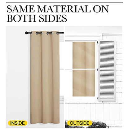 NICETOWN Room Darkening Draperies Window Curtain Panels, Thermal Insulated Grommet Room Darkening Curtains for Bedroom (Biscotti Beige, 2 Panels, W42 x L48 -inch) - color: Biscotti Beige, size: 42"W x 48"L (Pack of 2)