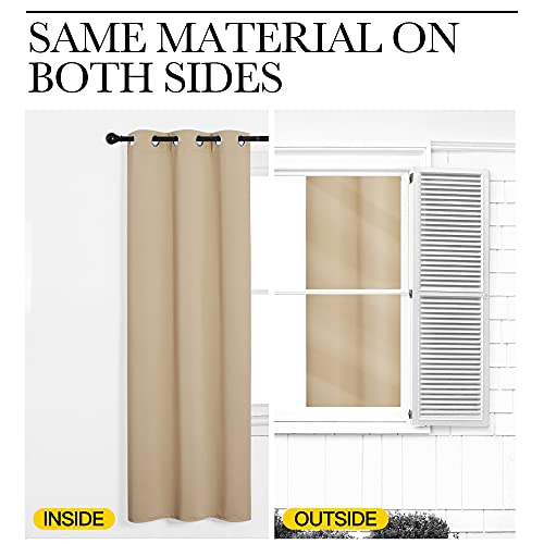 NICETOWN Room Darkening Draperies Window Curtain Panels, Thermal Insulated Grommet Room Darkening Curtains for Bedroom (Biscotti Beige, 2 Panels, W42 x L50 -inch) - color: Biscotti Beige, size: 42"W x 50"L (Pack of 2)