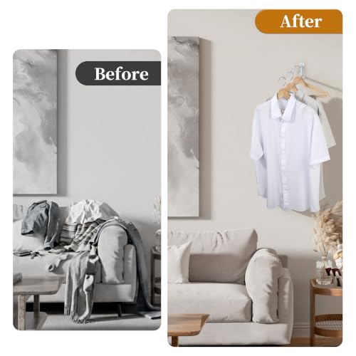 Alise Wall Mounted Drying Rack,Swivel Clothes Drying Hangers,White,2 Pack | Space Saving Clothes Hanger Rack,Heavty Duty Stainless Steel Clothes Wall Drying Rack for Laundry Closet Bedroom/Bathroom - color: White, size: 1005 (2 Pack)