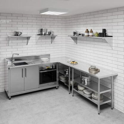 AmGood 60" Long X 14" Deep Stainless Steel Wall Shelf | NSF Certified | Appliance & Equipment Metal Shelving | Kitchen, Restaurant, Garage, Laundry, Utility Room - size: 60" Long X 14" Deep