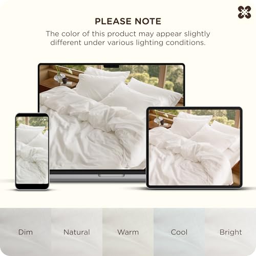 Bedsure PureWoven 100% Cotton Slub Weave Duvet Cover Set, Twin Size, 2-PC | Luxury Linen-Like Textured Bedding Set, Double-Stitched, Easy to Change with Zipper Closure, Slub Coconut White, 68" x 90" - color: 30 - Slub Coconut White (No Comforter), size: T