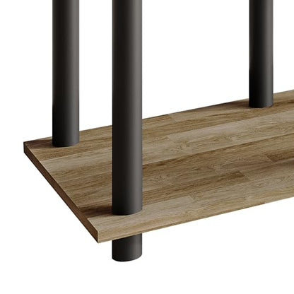 Simple 3-Tier TV Stand with Open Storage Shelves, for TVs up to 50", Natural Oak - color: Natural Oak