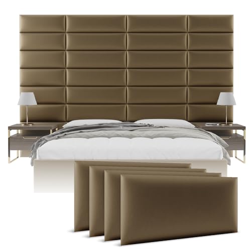 Vänt Wall Mounted Headboard Panels, Queen/Full, Metallic Gold - color: Metallic Gold, size: 30"