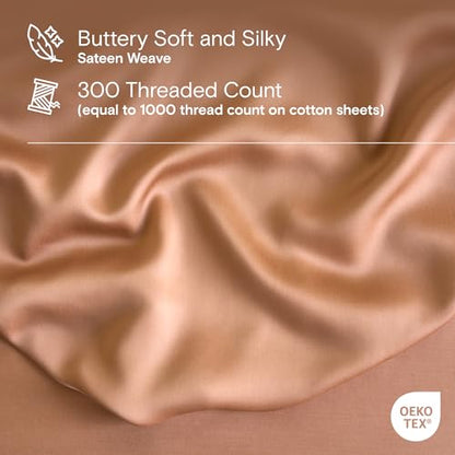 DOZ Duvet Cover Set, 100% Viscose derived from Bamboo, Organically Grown, Buttery Soft, Cooling Duvet Covers, High GSM, 1 Duvet Cover and 1 Pillowcase, 70"x90" (Clay, Twin/Twin XL) - color: Clay, size: Twin/Twin XL