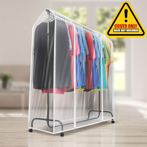 Sorbus Cover for Garment Rack - 6 Ft Transparent Clothes Rack Cover, Garment Coat Hanger Protector Dustproof Waterproof Clothing Storage Cover for Dresses, Suits, Coats, and more (Rack Not Included) - size: 1 Pack