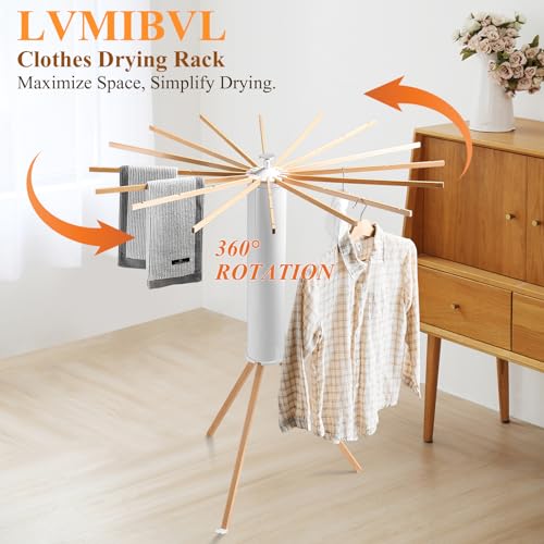 Foldable Clothes Drying Rack, Portable Garment Drying Rack for Indoor Outdoor, Space Saving Laundry Drying Rack, Sturdy Clothing Air Dryer Hanger for Balcony Bedroom Laundry Room