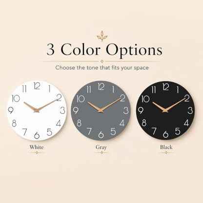 cicininc 8 Inch Battery Operated Wall Clock, Silent Analog, White | Kitchen | Office | Bedroom | Bathroom | Small Size | Easy-to-read Numbers - color: B_white, size: 8"