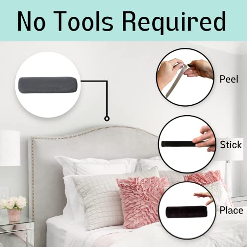 Headboard Wall Protector – Headboard Stoppers for Wall & Headboard Bumpers for Wall – Patented Bed Stabilizer Against Wall – No Screws or Holes Soft Foam for Bed Frame
