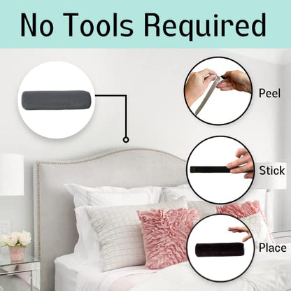Headboard Wall Protector – Headboard Stoppers for Wall & Headboard Bumpers for Wall – Patented Bed Stabilizer Against Wall – No Screws or Holes Soft Foam for Bed Frame