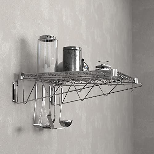 24" x 24" Chrome Wire Wall Mount Shelf - color: Chrome, size: 24" x 24"