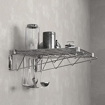 24" x 24" Chrome Wire Wall Mount Shelf - color: Chrome, size: 24" x 24"
