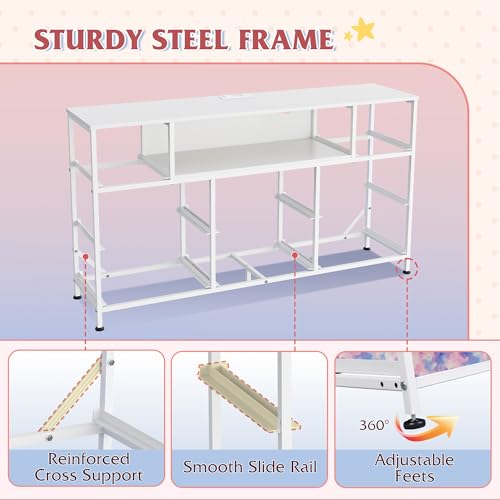 WLIVE LED Dresser TV Stand for 55 Inch TV, 8 Drawers, Tie-Dye | Fits TVs up to 55 inch, 8 fabric drawers, LED chest of drawers, Built-in power outlet, Living room or bedroom - color: Tie-dye Purple Print