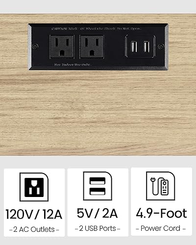 TUTOTAK End Table with Charging Station, Side Table Set of 2, Nightstand | 2-Tier Storage Shelf, Bedside Table with USB Ports, Sofa Table for Small Space, Livingroom, Bedroom Oak TB01BO041 - color: Oak