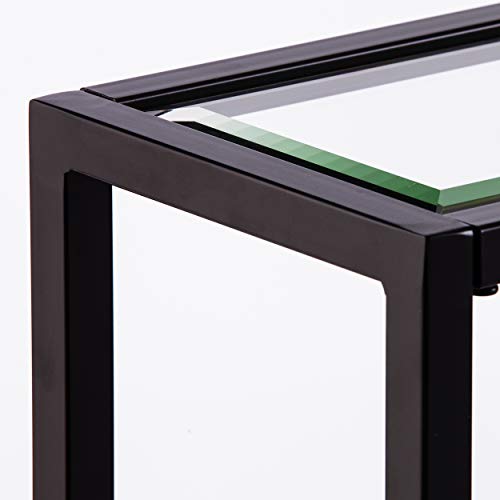 SEI Furniture Bergen Narrow Metal Console Table, Dining Room With Open Concept Living Space Glam Style Powder-Coated Iron, Black - color: Black
