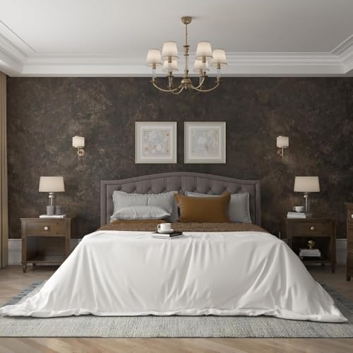3yecao 16"×1181" Big Roll Large Size Thick Dark Brown Tan Grey Concrete Wallpaper Peel and Stick Vinyl Wrap Glossy Waterproof Taupe Charcoal Gray Concrete Cement Contact Paper for Bedroom Office Walls - color: Dark Brown Grey, size: 16" x 1181"