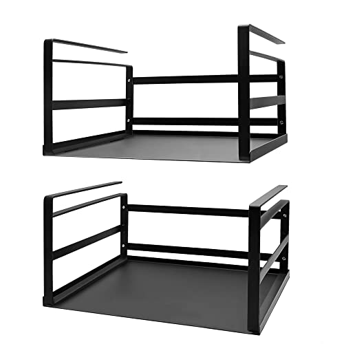 Nxconsu Under Shelf Basket 2 Pack, Cabinet Storage Organizer, 13.4" Black | Solid Metal Bottom Holds Up to 30 lb with No Drilling for Kitchen Cupboard Pantry Bookshelf Closet Laundry and Bath - color: Black, size: Medium - 13.4"L