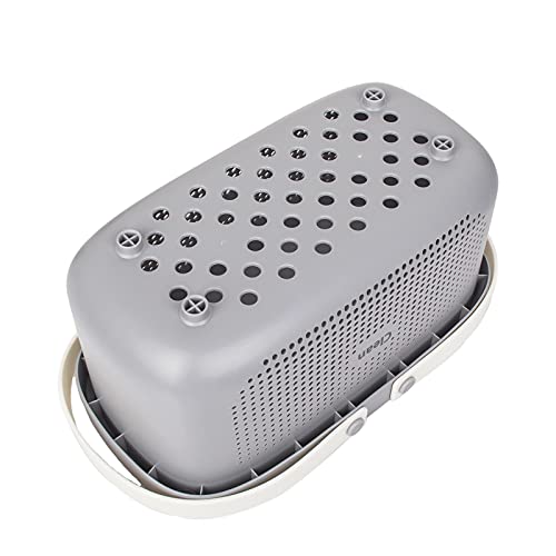 JiatuA Plastic Storage Basket with Handle Portable Shower Caddy Tote Organizer Basket Bin for Bathroom Kitchen Dorm Room Bedroom, Gray | Sturdy Drainage Large Capacity Organizer Basket with Silicone Handles for Bathroom Kitchen Bedroom College Dorm Essent