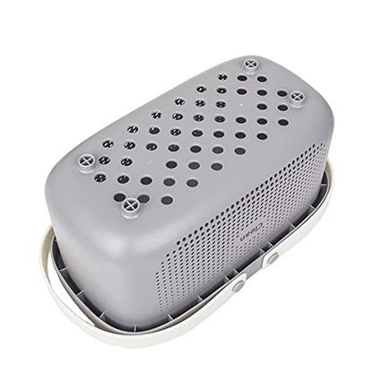 JiatuA Plastic Storage Basket with Handle Portable Shower Caddy Tote Organizer Basket Bin for Bathroom Kitchen Dorm Room Bedroom, Gray | Sturdy Drainage Large Capacity Organizer Basket with Silicone Handles for Bathroom Kitchen Bedroom College Dorm Essent