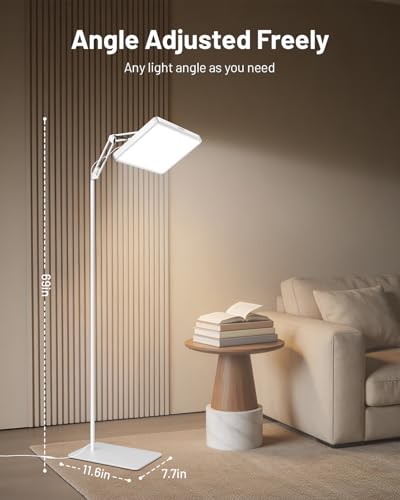 SUXIO Light Therapy Lamp - 12000 LUX Therapy Lights, Happy Lamp with Remote, Light Box Therapy with 3 Timer & 4 Brightness, LED UV-Free Daylight Lamp Perfect for Home
