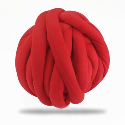 Giant Arm Knitting Chunky Yarn for Braided Knot Throw Blanket, Jumbo Chunky Ya rn Twist Tubular Ya rn Soft Extra Thick Yar n, Fluffy Bulky Weave Craft Crochet (Red 2.2 lb) - color: Elegant red, size: 2.2lb