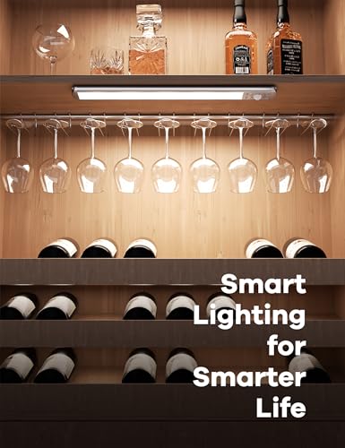 Joyzy Under Cabinet Lighting Motion Sensor Closet Lights Battery Operated Dimmable, 91 LED Rechargeable Under Sink Light, Wireless Under Counter Lights for Pantry RV Step Night Light Hallway - size: 1 pack-11.8"