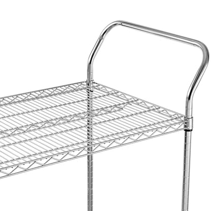 Finnhomy 2-Tier Commercial Grade Rolling Cart, Heavy Duty Utility Cart, Carts with Wheels and Handles, Kitchen Cart on Wheels, Metal Serving Cart with 700 lbs Capacity, Shelf Size 24" D x 48" W, NSF - size: 23.6"D x 55.1"W x 39.3"H