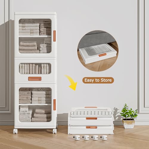 VECELO 3-Tier Narrow Bathroom Storage Cabinet with Drawer, Movable Wheels, Adjustable Shelves, Anti-Tip, Slim, for Small Space, Kitchen, Laundry, White - size: 1 Drawer