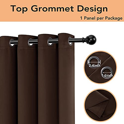 BONZER Room Divider Curtain Total Privacy Wall Screen Partitions | Grommet Wide Noise Reducing Blackout Curtains for Living Room, Bedroom, 84L x 70W Inch (7L x 5.8W ft), 1 Panel, Chocolate - color: Chocolate, size: 70"W x 84"L (Pack of 1)