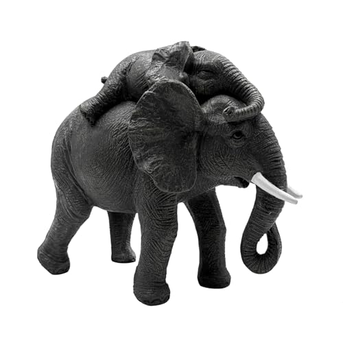 Elephant Statue for Home Decor – Symbol of Good Luck and Wisdom, Decorative Elephant Figurine for Living Room, Office or Bookshelf, Elephant Gifts for Women.(Black) - color: Black