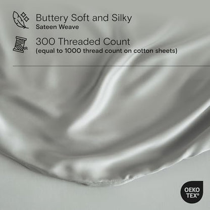 DOZ Duvet Cover Set, 100% Viscose derived from Bamboo, Organically Grown, Buttery Soft, Cooling Duvet Covers, High GSM, 1 Duvet Cover and 2 Pillowcases, 106"x90" (Dove, King/Cal King) - color: Dove, size: King/Cal King