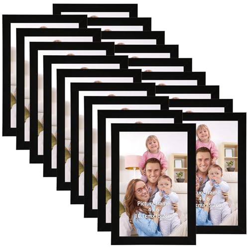 Giftgarden 4x6 Picture Frame Set of 18, Lightweight 4 by 6 Frames Bulk for Gallery Wall Photo Hanging and Tabletop Display, Black - color: Black*18, size: 4x6