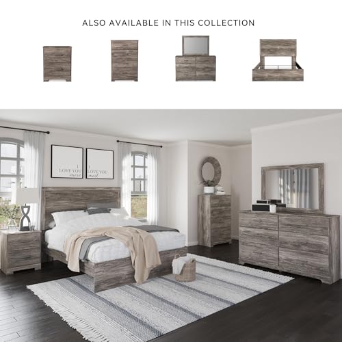 Signature Design by Ashley Ralinksi 4-Drawer Dresser Chest, Warm Gray | Engineered wood (MDF/particleboard/plywood) and decorative laminate, Rustic modern style, Replicated oak grain, Bedroom use - color: Grayish Brown, style: Chest of Drawers