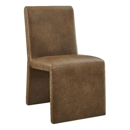 Modway Emory Faux Leather Dining Side Chair in Canyon - Single Armless Slipper Chair - Padded Vegan Leather Accent for Dining Room, Kitchen - color: Canyon