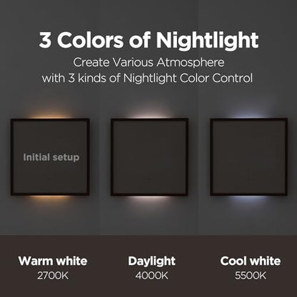 mooas Wooden Frame LED Silent Wall Clock (Wooden Frame Light Brown) | Remote Control, Backlit Nightlight, Modern Digital LED Wall Clock Sunrise Alarm Melody 5 Brightness for Bedroom Living Room - color: Wooden Frame Light Brown