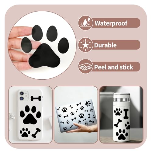 AOWDIAO 174 Pcs Dog Paw Decals - Peel and Stick Vinyl Wall Stickers for Dog's Room, Playroom & Party Decor - style: Paw Print