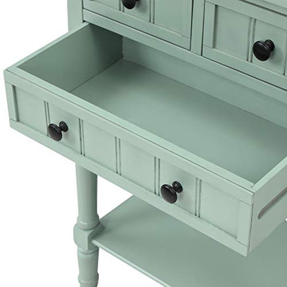 Knocbel Narrow Console Table with 3 Storage Drawers and Bottom Shelf, Entryway Hallway Foyer Slim Sofa Table for Small Spaces, Easy Assembly (Antique Blue) - color: Antique Blue