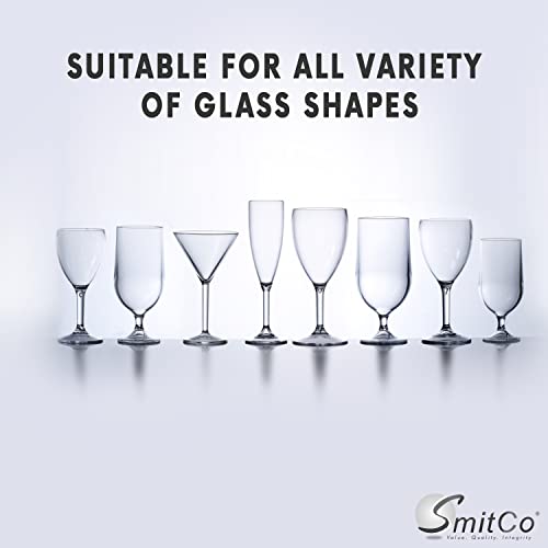 Wooden Wine Glass Holder for | Under Shelf Kitchen Stemware Rack | Wood Holding Rack for Wine Glasses and Stemware | Glassware Hanger and Organizer - Stores Up to 6 Glasses