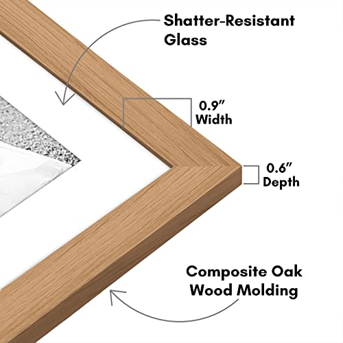 Americanflat Set of 7 Picture Frames with Shatter-Resistant Glass - Gallery Wall Frame Set with One 11x14, Two 8x10 and Four 5x7 Frames - Signature Collection - Dark Oak | Includes one 11x14, two 8x10 and four 5x7, shatter-resistant glass, hanging hardwar