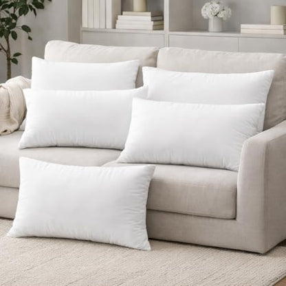 12 x 20 Pillow Inserts Set of 4 – Rectangular Cushion Forms with Resilient Polyester Fill, Soft Support for Sofa, Bed & Lumbar Covers