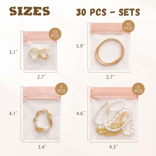 Anti Tarnish Jewelry Bags Clear Pvc Jewelry Storage Pouches with Zipper Plastic Packing for Earrings (30Pcs Anti Tarnish EVA Jewelry Bags Set) - color: 30Pcs Anti Tarnish EVA Jewelry Bags Set