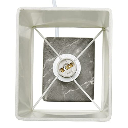 Simple Designs LT2071-BAW Gray Black Petite Marbled Ceramic Bedside Mini Table Lamp with White Fabric Shade… - color: Marble Black/White Shade