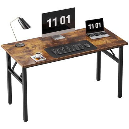 Need 47 inches Computer Desk Office Desk Folding Table with BIFMA Certification Computer Table Workstation, Rustic Brown AC5FB-120 | No-Assembly, Sturdy Foldable Desk for Home Office, Bedroom, Dorm Room, Student Study, Collapsible, Wide, Easy Storage - co