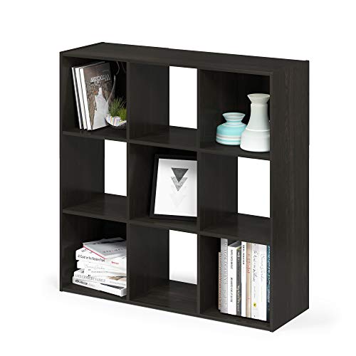 Furinno Pelli Cubic Storage Cabinet, 3x3, Espresso | 11.6 x 36.3 x 35.7, Open & Closed Back Cubes, Storage Organizer Cabinet, for Living Room, Bedroom, Home Office - color: Espresso, size: 9-Cube