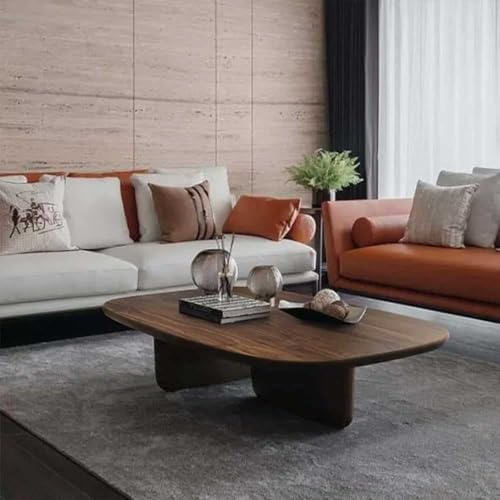 Narrow Oval Coffee Table Solid Wood Sofa Side Table with 2 Legs Modern End Table for Living Room Space Saving Design Simple Contemporary Style Home Decor - color: C, size: 40''L X 20''W X 16''H