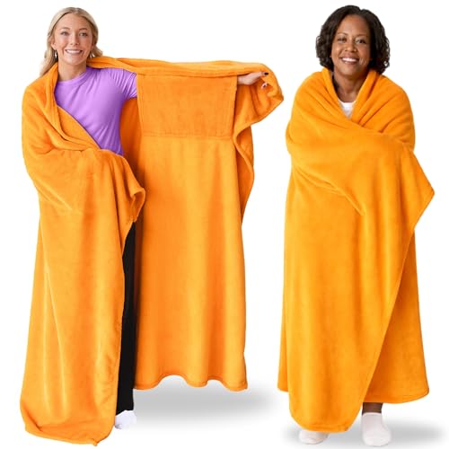 Wearable Blankets for Women & Men, Graduation Day Gift for Her, Cozy Gifts for Women, Wife Birthday Gifts Ideas - color: Orange Glow