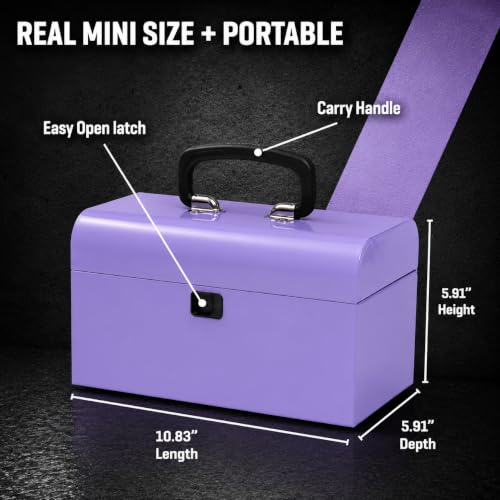 K.balt Retro Portable Mini Toolbox Lavender Steel Tool Box - color: Lavender, size: Retro