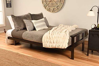 Kodiak Furniture Monterey Futon Set, No Drawers, with Espresso Base and Marmont Mocha Mattress - color: Marmont Mocha, size: No Drawers, style: Espresso Finish