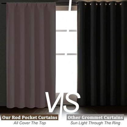 Blush Pink Room Darkening Curtains 84 Inches Long 2 Panels Set, Solid Thermal Insulated Rod Pocket Window Treatments, Soft Curtain Drapes for Bedroom Living Room, 50" W x 84" L - color: Blush Pink, size: 50"W x 84"L (Pack of 2)