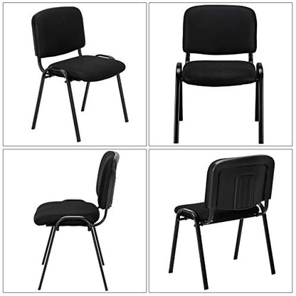 VINGLI 10-Pack Waiting Room Chairs, Stackable Chair for Office, Mesh-Black | Stacking Chairs, Armless Church Chairs, Space-saving, Guest & Reception, Office Lobby, Business Hall - color: Fabric Mesh-black, size: 10-pack