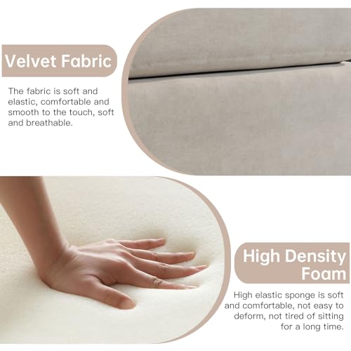 Miuuod 6 Seaters L/U Shape Oversized Sectional Sofa for Living Room,4 Seats with 2 Ottomans Extra Large Couch，Queen Sofa Bed,Deep Seat,Beige - color: Beige, style: 6 Seats（4 Seats with 2 Ottomans）